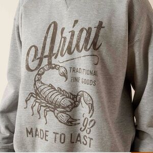 NWT Ariat Gray Crew Neck Sweater with Scorpion Graphic